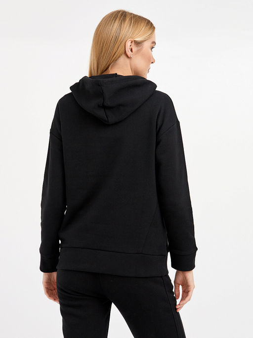 джемпер женский из хлопка с капюшоном и стразами - Glenfield фото 8