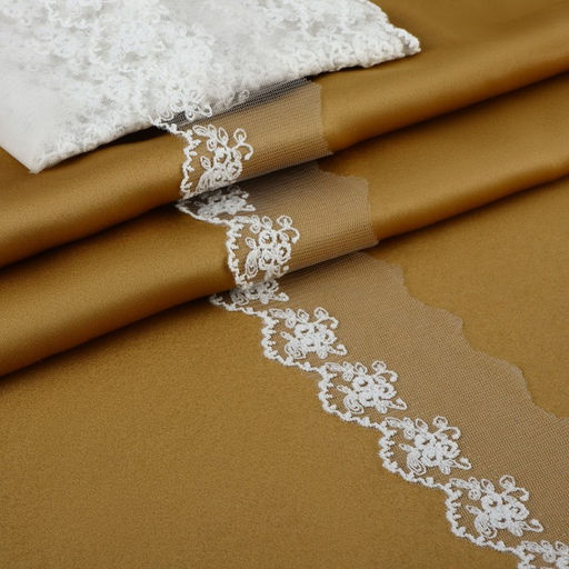 Кружево на сетке, 65 мм, 9±0.5 м, белое