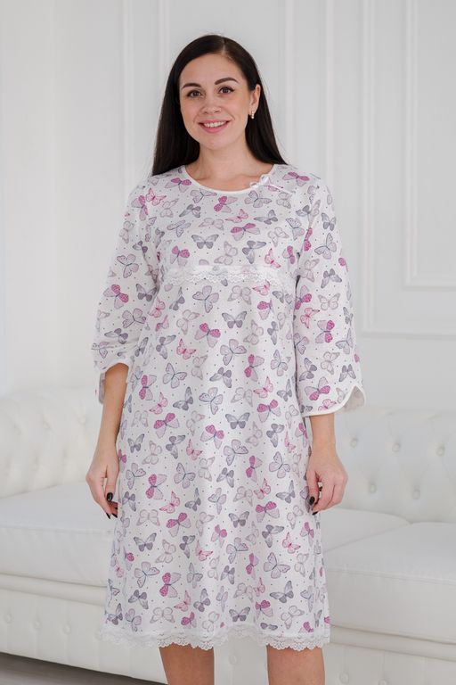 Ночная сорочка женская из футера Капучино бабочки - Амадэль фото 9