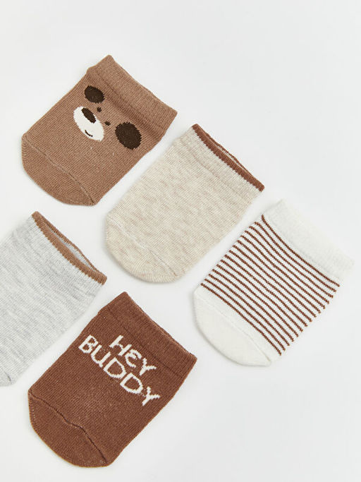 Erkek Bebek Desenli Patik ?orap 5li