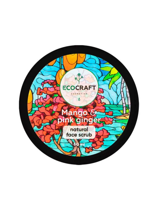 Натуральный скраб для нормальной кожи лица "Mango and pink ginger" Манго и розовый имбирь