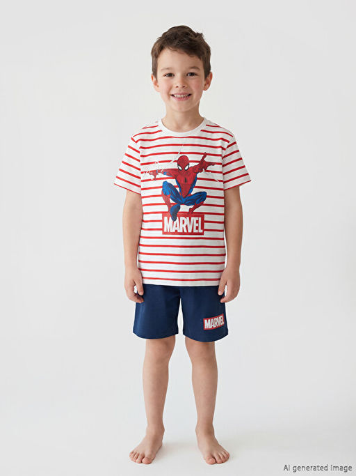 Spider-Man Bask?l? Erkek ?ocuk ?ortlu Pijama Tak?m?