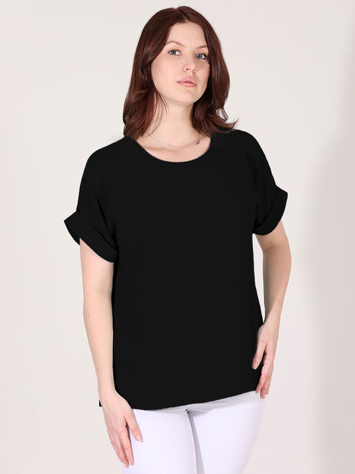 Блузка больших размеров базовая офисная женская - Almond фото 2