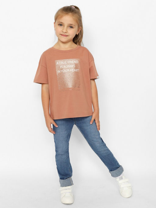 CRB wear/CWJG 63712-33-390 Футболка для девочки,коричневый/Ex.Cherubino  фото 2