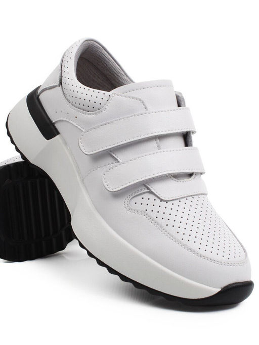 03-YG452-1 WHITE Кроссовки женские (натуральная кожа)