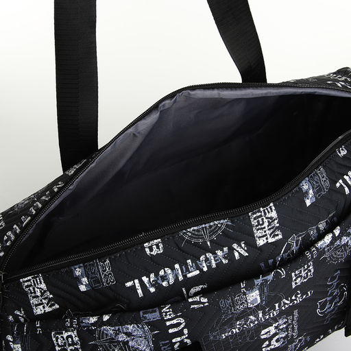 Сумка спорт L-б/н Буквы, 45*21*24, отд на молн, отд д/обуви, 2 н/кармана, дл ремень, черный - Simaland фото 5