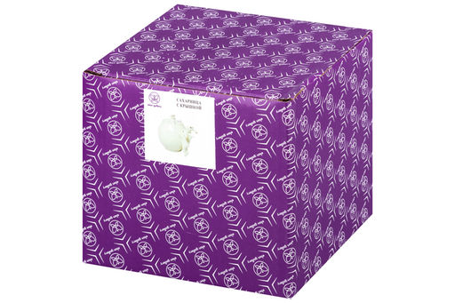 Сахарница с крышкой 650 мл 15,5*11,7*13 см "Кролики" белая с золотом