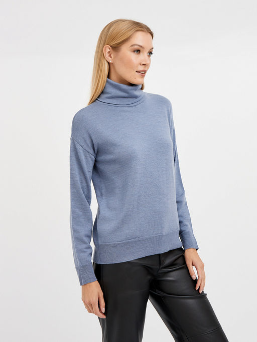водолазка женская базовая из шерсти со спущенной линией плеча - Glenfield фото 7