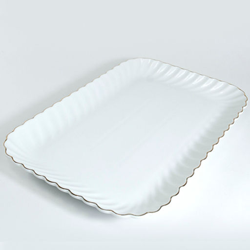 90055-507L Блюдо сервировочное для подачи керамика 41х26х3 LR (х8)