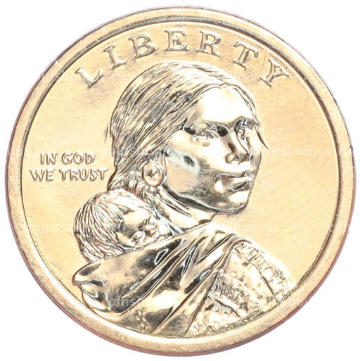 Монета 1 доллар 2020 года D США Коренные американцы (Сакагавея) Элизабет Ператрович и Закон о борьбе с дискриминацией 1945 года