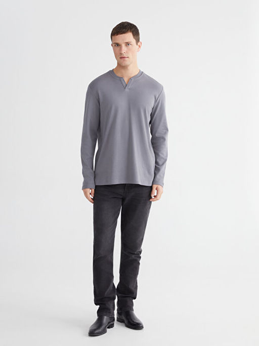 Bisiklet Yaka Erkek Sweatshirt