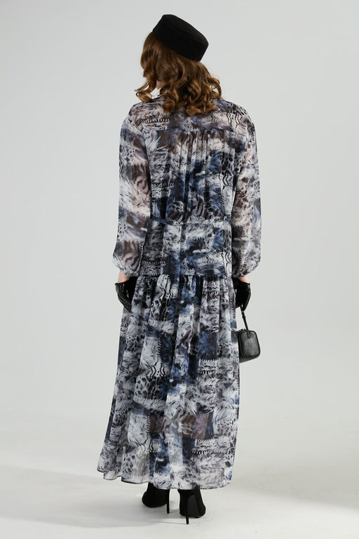 Платье NIKVA н1028-1 серая абстракция  фото 8