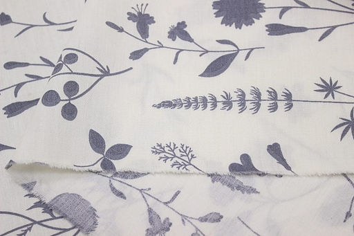 Сатин Ботаника - монохром цв.кремовый/сланцево-серый, ш.2.35м, хлопок-100%, 120гр/м.кв - Купава фото 5