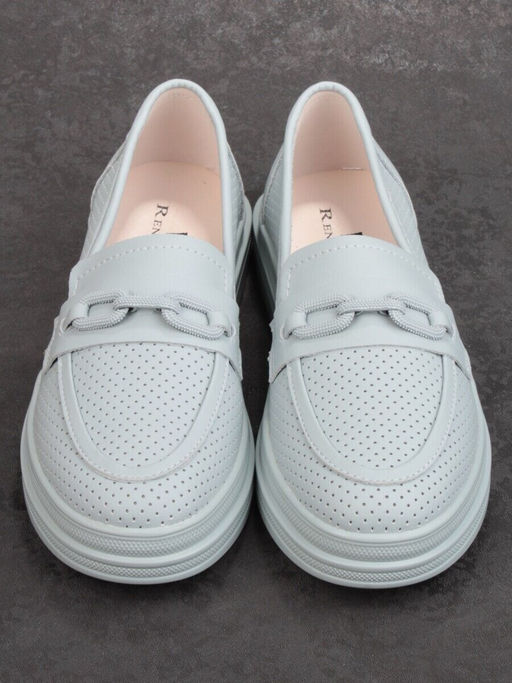 03-HY16-2D LT. BLUE Лоферы женские (натуральная кожа)