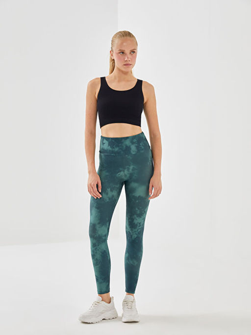 Beli Lastikli Batik Desenli Kad?n Spor Tayt