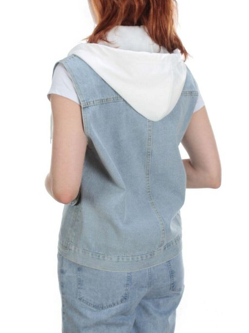 803 BLUE/BLACK Джинсовый жилет женский (100% хлопок) - Фабричный китай фото 35