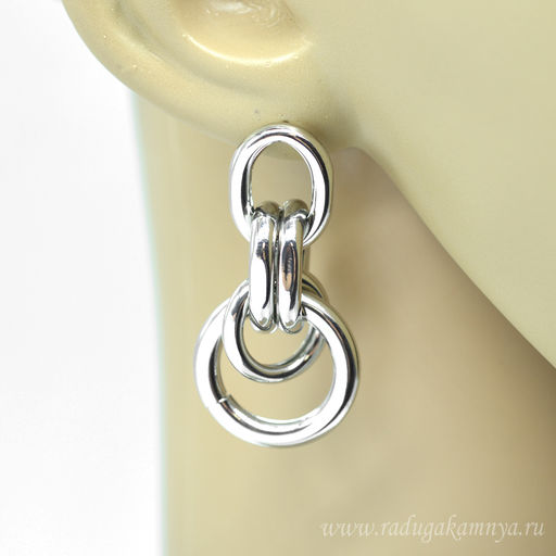 Серьги "Премиум" 22*45мм серебристе, 12г