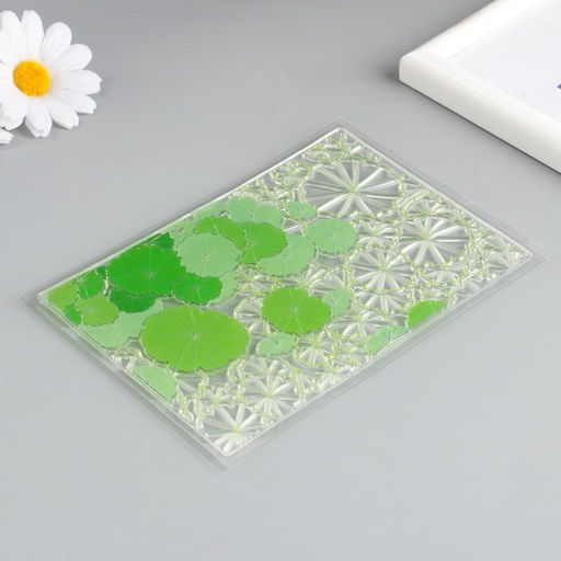 Штамп для творчества силикон Зелёные круглые листики, 14.5?14.5 см