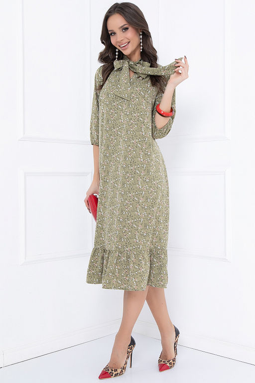 ПЛАТЬЕ НОГАРА (ХАКИ ФЛОВЕРС) - Bellovera фото 3