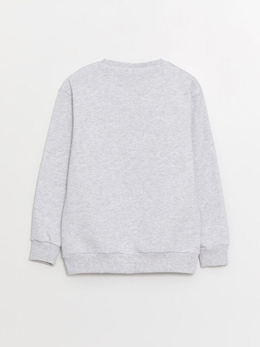 Rahat Kal?p Bisiklet Yaka Bask?l? Erkek ?ocuk Sweatshirt - Waikiki фото 3