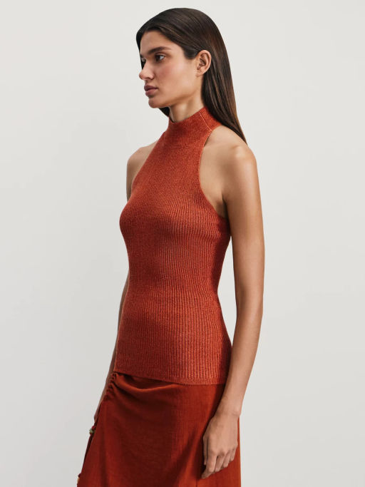 Топ халтер с вискозой и люрексом / Zarina  фото 4