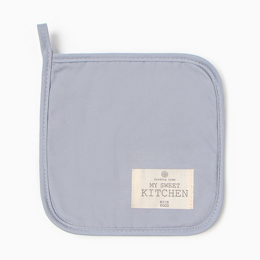 Набор кухонный «Этель» Kitchen: серый, варежка-прихватка 20×28 см, прихватка 19×19 см,100% хлопок