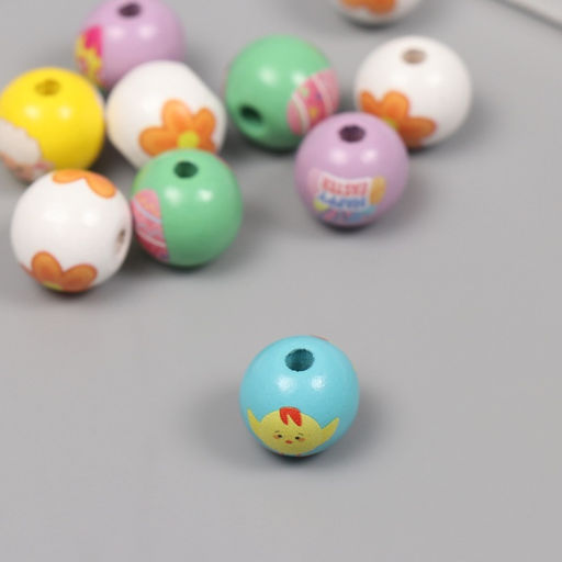 Бусины для творчества дерево Пасха, набор 10 шт., 1.6?1.6?1.6 см