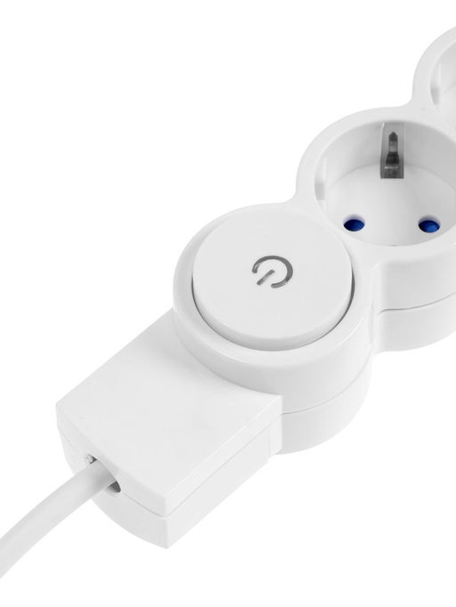 Удлинитель бытовой с выключателем В приДАЧУ, 3 гнезда, 3м, 10 А, 2200 вт, ПВС 3×0,75мм2, с заземлени