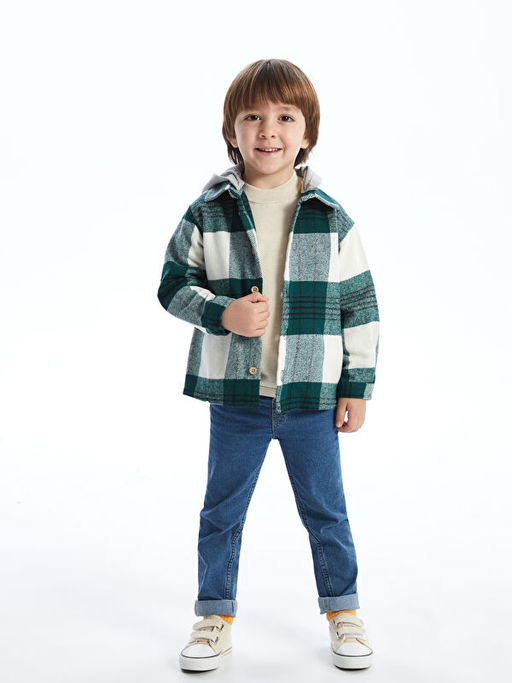 Kap??onlu Ekose Erkek ?ocuk Oduncu G?mlek