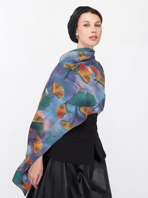 Большой, мягкий, тонкий и очень нежный двусторонний палантин с рисунком. - Tantino фото 10