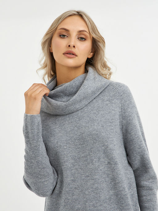 платье серое из шерсти с объемным воротом - Glenfield фото 6