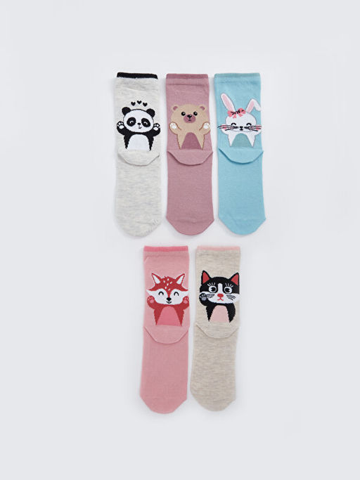 Desenli K?z ?ocuk Soket ?orap 5li - Waikiki фото 3