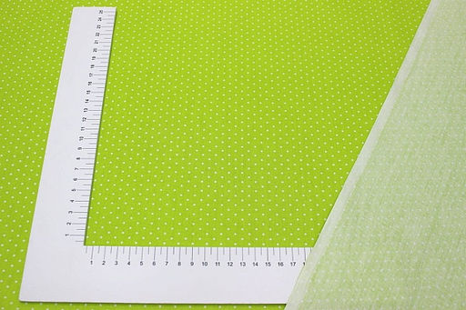 Сатин Белое пшено на лаймовом, СОРТ2, ш.1.60м, хлопок-100%, 110гр/м.кв - Купава фото 3