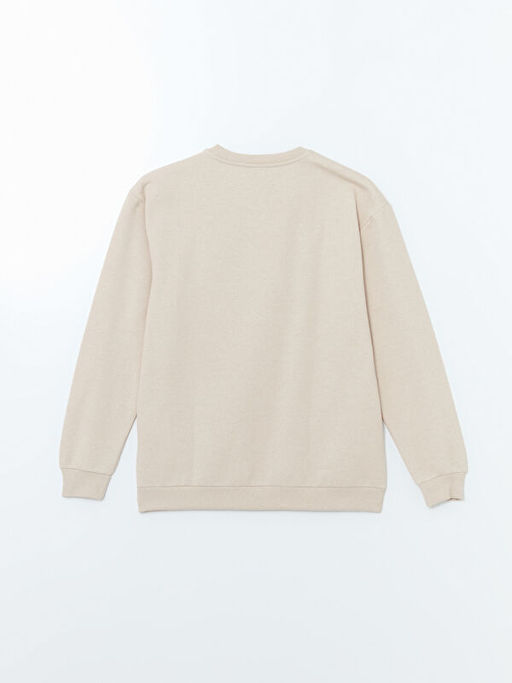Bisiklet Yaka Uzun Kollu Erkek Sweatshirt