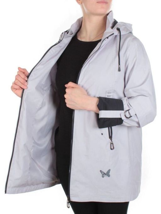 F3921 LIGHT GRAY Ветровка женская CO-COCOPINE (85% хлопок, 15% полиэстер) - Фабричный китай фото 9