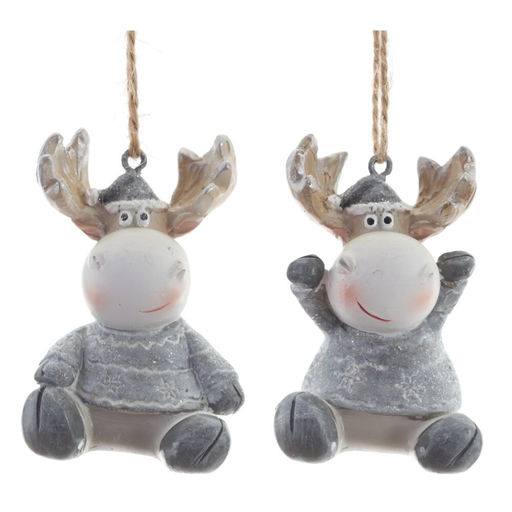 Фигурка декоративная подвесная "Олень", L4 W4 H5 см, 2в.