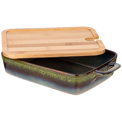 ФОРМА ДЛЯ ЗАПЕКАНИЯ REACTIVE GREEN С БАМБУК. КРЫШКОЙ 30,2*18*5,5 СМ - Agness фото 4