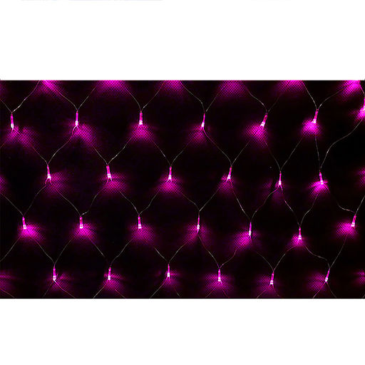 Электрогирлянда сетка 3*0,4 м, 100 ламп, розовый