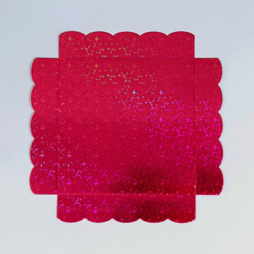 Цена за 5 шт. Коробка для печенья, кондитерская упаковка с PVC крышкой, «Бордовые звёдочки», 15 х 15 х 3 см