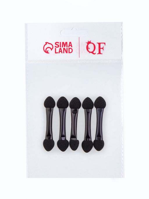 Цена за 4 шт. Набор аппликаторов для теней, 5 шт., 4.3 см, двусторонние, чёрный