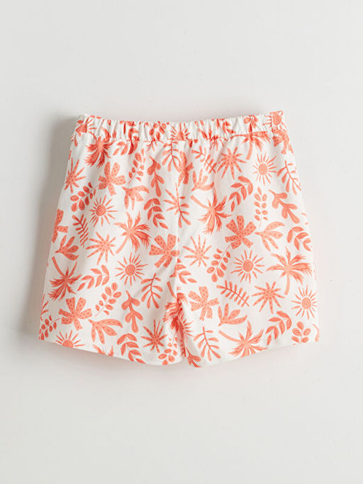 Beli Lastikli ?i?ekli K?z ?ocuk ?ort Etek