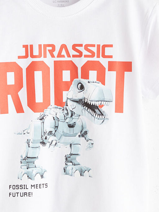 Bisiklet Yaka Bask?l? Erkek ?ocuk Ti??rt