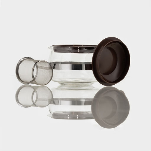 Чайник заварочный «Бруно», 750 л, 16×11.5×13 см, с металлическим ситом, стекло, коричневый