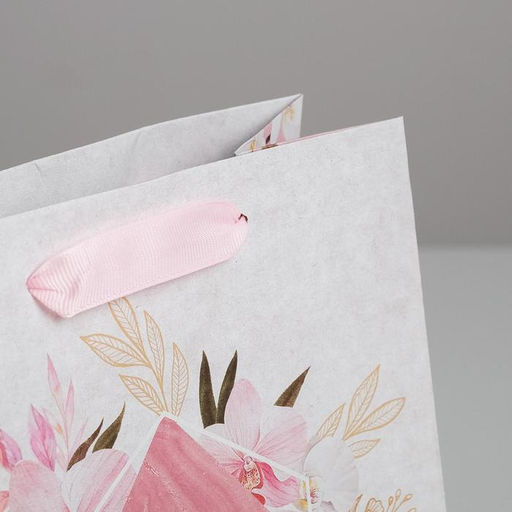 Пакет подарочный крафтовый вертикальный, упаковка, 8 марта, MS 18?23?10 см