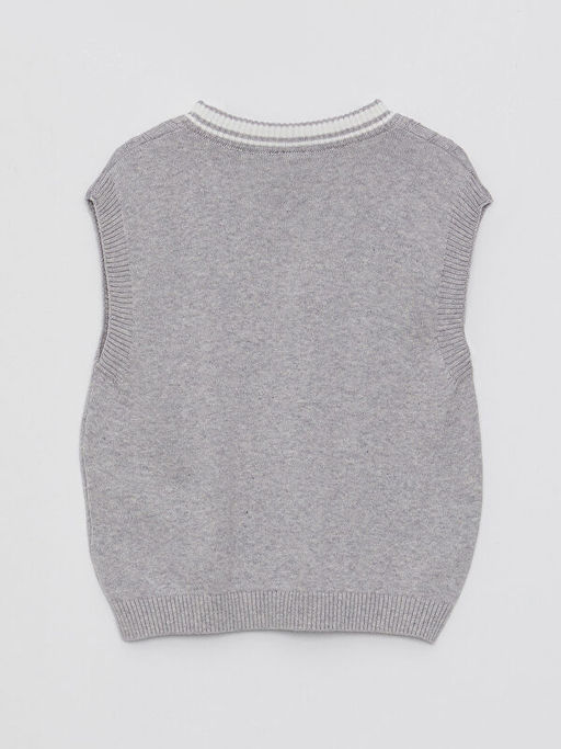 V Yaka Kendinden Desenli Pamuklu Erkek Bebek S?veter - Waikiki фото 2