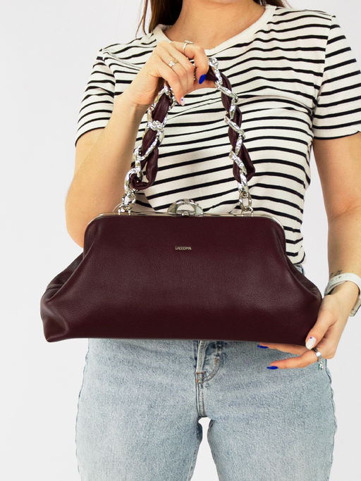 LACCOMA сумка Паола-22-Л815-ежевичный эко кожа хлопок фото 7