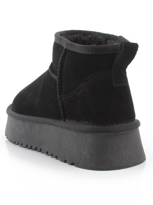 04-PF8520-1 BLACK Угги женские (натуральная замша, 100% шерсть)
