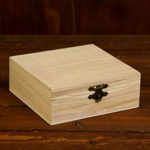 Шкатулка для росписи дерево «Квадрат полосатый», заготовка для творчества, 5×13×13 см