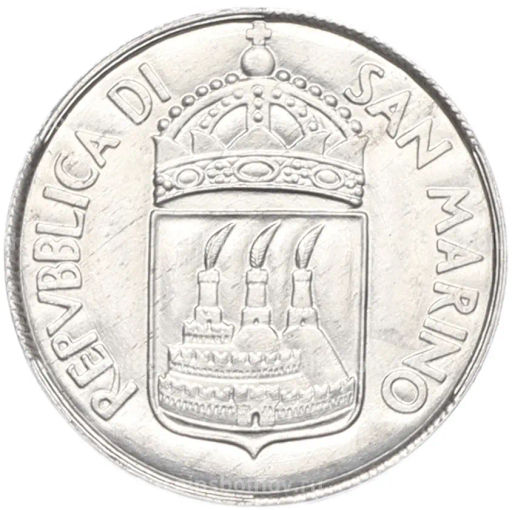 Монета 1 лира 1973 года Сан-Марино