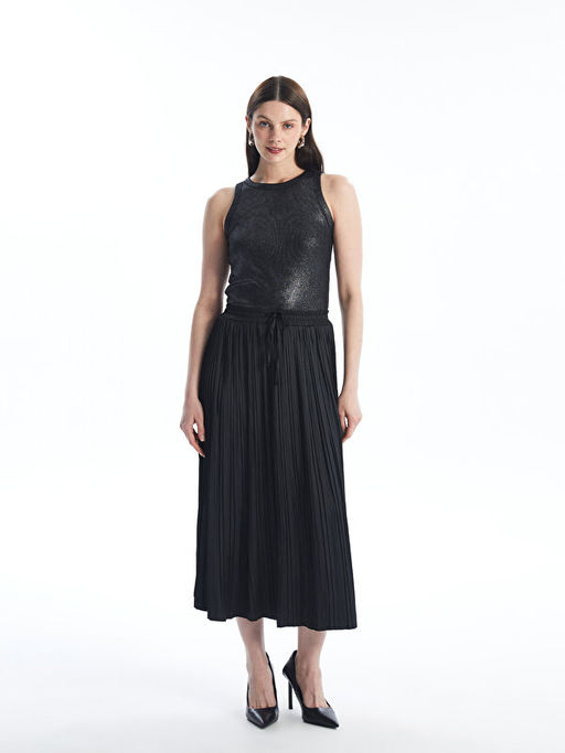 Bisiklet Yaka Parlak G?r?n?ml? Kad?n Atlet